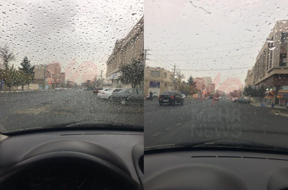 عکس/ بارش باران در تهران آغاز شد